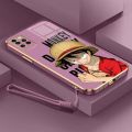 Casing For Infinix Note 10 Pro Infinix X695 Luxury Cartoon OnePiece Luffy Camera Protection Phone Case Plating Edges Silicone Soft Cover With Free Lanyard. 