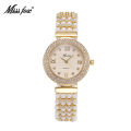 MISSFOX watches are elegant and luxurious diamond-set Roman numerals with pearl straps, quartz watches for women. 