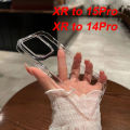 Transparent Big Hole Phone Case For iPhone Xr Converted to 15pro Back Cover Xr Turned to 14Pro 13pro Soft Protect Case. 