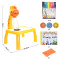 Children Projection Drawing Board LED Projector Drawing Table Toys Kids Projector Painting Board Desk Projection Painting Toy Graffiti Early Education Writing Board Household Erasable Toys. 
