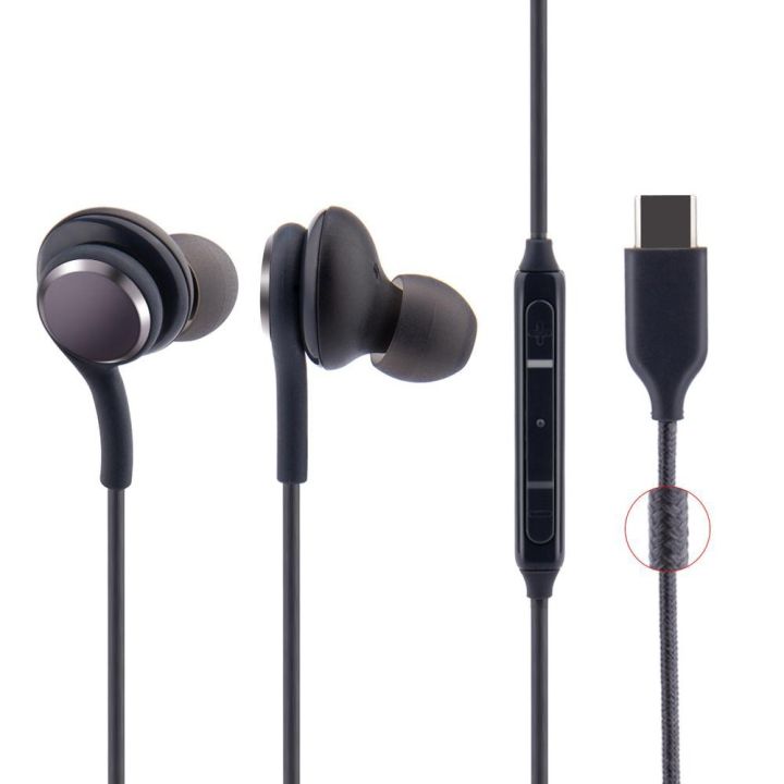 For Samsung Gaming Earphone USB C Headphone In-ear Type C Mic Wired For Galaxy A55 A35 A34 A54 A33 A53 A24 A80 A90 S20 S21FE S24