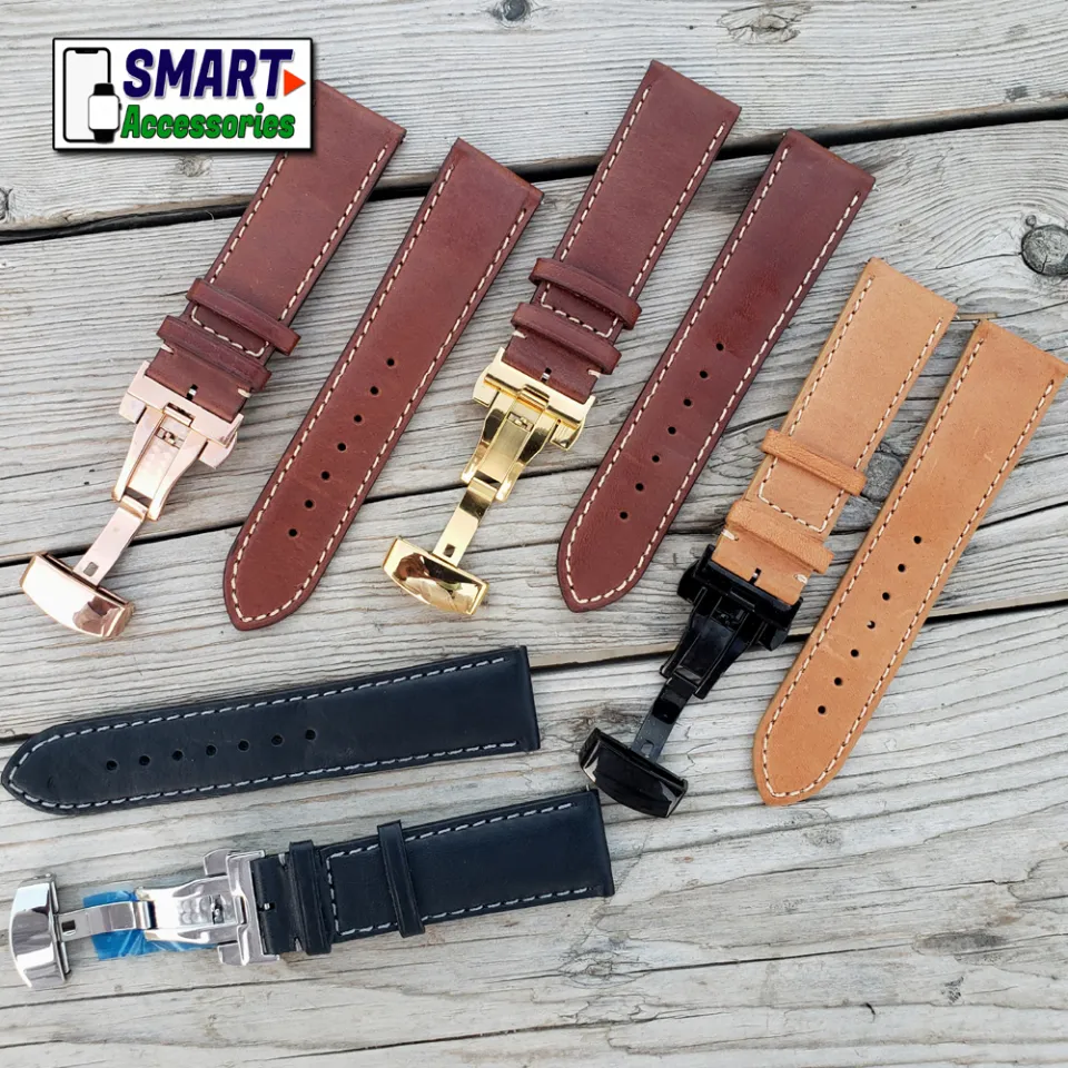 20mm Width Universal Slim 100% Real Leather Watch Band Strap For Samsung  Galaxy Watch 41mm, Active 40mm 44mm, Huawei Watch 42mm, Amazfit GTS, GTS  2,