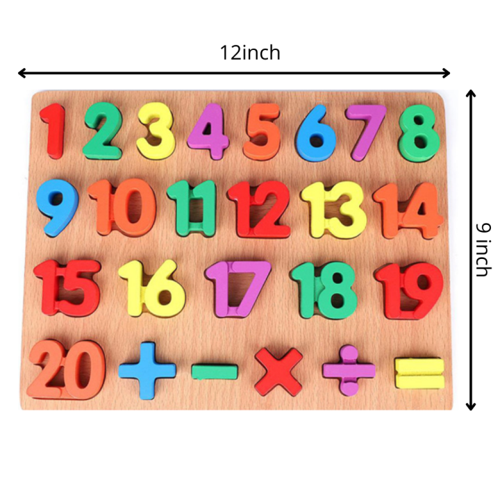 Wooden 123 Numbers Board for Kids, 123 Educational Toy, Pre-school