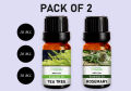 Pack of 2 - 100% Pure & Natural RoseMarry Aromatherapy Essential Oil | RoseMary Oil + Tea tree Aromatherapy Essential Oil. 