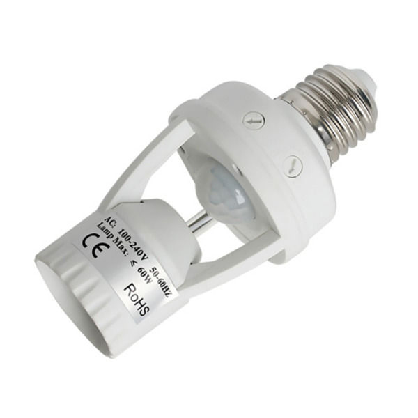 SIC PIR Infrared Motion Sensor LED Lamp Bulb Holder – E27 Base, Automatic On/Off Light Control (AC 85-265V, 60W Max)