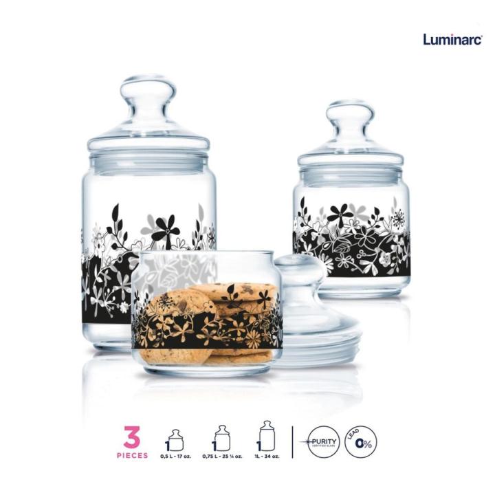 Luminarc 3pcs Decorative Eden Black