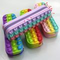 Pop it Fidget Pencil Case, Large Capacity Sensory Pop Push 50 Bubble Stationery Storage Bag, Office Stationery Organizer. 