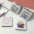 Manufacturers supply cute cartoon double-sided folding portable small mirror carry-on bag treasure cosmetic mirror LOGO pattern. 