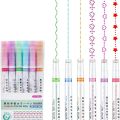 Flownwing 6-Piece Different Dual Tip Curve shape Highlighter Pen Set – Vibrant Colored Pens with Fine Tips for Adult Teenage Kids, Perfect for Coloring Books, Writing, Journaling, Drawing, Scrapbooking, Art, and Office Use (A-6PCS)". 