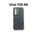 Vivo Y29 4G Back Cover Soft Leather Design Silicone Case with Camera Protection. 