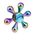 Rainbow 6 Arm Metal Fidget Spinner. 