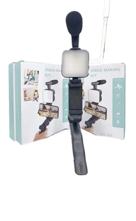 ay-49%20vlogging%20kit%20%7C%20video%20making%20kit%20for%20YouTubers%7C%20tripod%20stand,light,shotgun%20mic,shutter%20remote,%20mobile%20holder.%20-%20Image%202