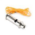 New With Neck Chain Metal Whistle Stainless Steel High Frequency Police Whistle Yellow Lanyard Outdoor Whistle. 
