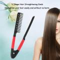 Hair Comb Straightener Styler Curler Dryer All in One - Non Electrical V Shaped Hair Straightener Curler Women Straightening Styling Tools Accessories DIY At Home Heat Resistance. 