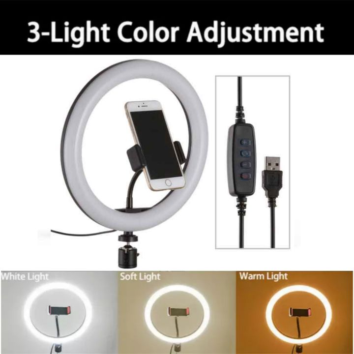 26cm%20Ring%20Light%20with%207ft%20Aluminium%20Tripod%20Stand%20&%20Mobile%20Holder%20(3%20Shades%20in%20Light)%20-%20Image%204