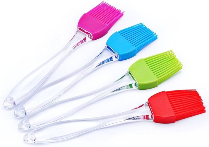 Kitchen Silicon Flat Pastry Brush Multi Purpose Silicon Oil Cooking Brush for Grilling, Tandoor and BBQ (Multi Color)