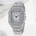 Luxury Hip Hop Iced Out Cz Diamond Crystal Mens Square Dial Digital Bands Quartz Watch for Men Gift. 