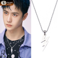 XL Xiao Zhan Wang Yibo Same Lightning Pendant Necklace Fashion Simple Couple Personality Pendant Sweater Chain Men. 