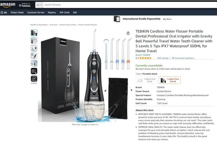 TEBIKIN%20Cordless%20Water%20Flosser%20Portable%20Dental%20Professional%20Oral%20Irrigator%20with%20Gravity%20Ball%20Powerful%20Travel%20Water%20Teeth%20Cleaner%20with%205%20Levels%205%20Tips%20IPX7%20Waterproof%20300ML%20for%20Home%20Travel%20-%20Image%202
