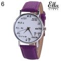 【WW1】 Watch Women\'s Men\'s Math Formula Dial Leather Wrist. 