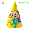 Cocomelon Happy Birthday Cap Pack Happy Birthday | Kids Hat Paper Pack of 10 Caps For Birthday Party Celebration. 