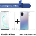 Samsung Note 10 Lite Unbreakable Gorilla Glass Screen Protector + Back Jelly Protector Clear Soft Film Protection Hydrogel Film Protector For Galaxy Note 10 Lite. 