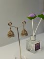 Desi style fine quality silver jhumka; trendy jewelery for party or festive wear. 
