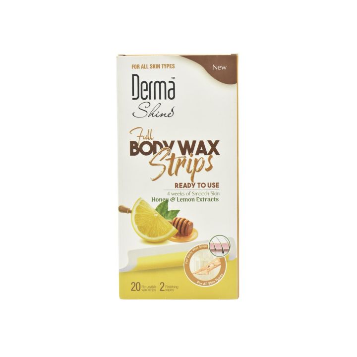 Derma Shine Full Body Wax Strips - Honey & Lemon Extracts