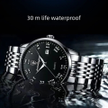 Simple and Elegant Men Business Watch Waterproof Stainless Steel Quartz Watches Calendar Display Thin Strap Wristwatch. 