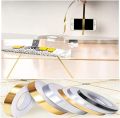 50m/Roll Brushed Gold Silver Floor Edging Waterproof Seam Wall Stickers Wall Gap Ceiling Home Decoration Self-adhesive Tile Tape. 