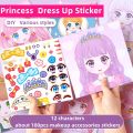 Dress Up Sticker Kids Lovely Angel Elf Girl Quiet Book Princess Style Dolls Change Clothes Scrapbooking Craft Kids Make Up Gift for Girl Educational Toys Handicraft Girls Gift. 
