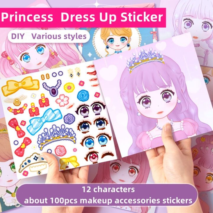 Dress Up Sticker Kids Lovely Angel Elf Girl Quiet Book Princess Style Dolls Change Clothes Scrapbooking Craft Kids Make Up Gift for Girl Educational Toys Handicraft Girls Gift