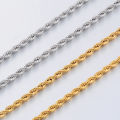 Width 2/3/4/5/6mm 316L Stainless Steel Gold Color Twisted Rope Chain Necklace For Men's and Women's Jewelry wholesale. 