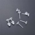 Invisible Anti Allergy Replacement Jewelry Making Transparent Pure Color Plastic Stud Earring Ear Post Ear Hole Blockage. 