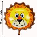 Lion Foil Balloon - 25 Inch - Foil Balloons - Yellow - Jungle Themed Party - Pack Of 1. 