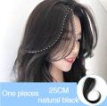 Synthesis Wig Middle-part Bangs Hair Extensions Clip In Forehead Natural Seamless French Oblique Bangs Eight-character Bangs 1 piece. 