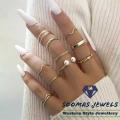 Elegant Pack of Rings For Girls Full Hand Rings For Girls Different Designs Soomas Jewels Rings Set. 