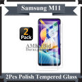 Samsung Galaxy M11 2 in 1 Combo Tempered Glass Screen Protector And Tempered Glass Screen Protector. 
