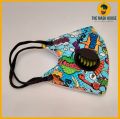 The Mask House - KIDS KN95 Filter - Funky Colorful Mask Face Protective Mask with Respirator, Heavy Protection - Stylish look and Fancy Mask for Casual use - Unisex - For Boys and Girls. 