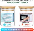 3pc Glass Jar with Wooden Lid air tight canister and jar - 450 ml Small Food Storage Containers for Home Kitchen, Tea, Herbs, Sugar, Salt, Coffee, Flour, Herbs, Grains Non-toxic, BPA free, Higher Thermal Shock Resistance than Regular Glass, Microwave safe. 