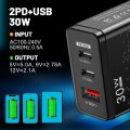 30W USB+2PD Type-c Mobile Phone Charger 5V 2.4A Fast Charging Adapter Multi Port US/EU/UK Plug Travel Charger For i-Phone Micro Tablet. 