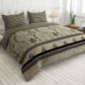 Doublebed Bed sheets Set King Size- 100% Salonika Cotton Bedsheets Double bed King- Printed Design Bedsheet Sets with Pillow Cover. 