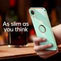 For Samsung Galaxy A03 Core Back Cover with Ring Holder Stand Plating Square Bumper Protective Case Camera Lens Protection Soft Silicone Shockproof Mobile Phone Cases. 