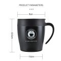 Coffee Travel Cup / Mug With Lid Spoon (Stainless Steel) BORREY Coffee Mugs Creative  Coffee Mug Warmer With Handle Metal Tea Cup 300-ml. 