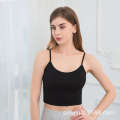 Single piece packaging Pinduoduo black and white solid round neck strapless vest knitted sweater suspender. 