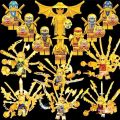 10th Anniversary Gold Edition Ninja Motorcycle Masters of Spinjitzu Jay Cole Kai Zane Lloyd Mini Figures Building Blocks Kid Toy. 