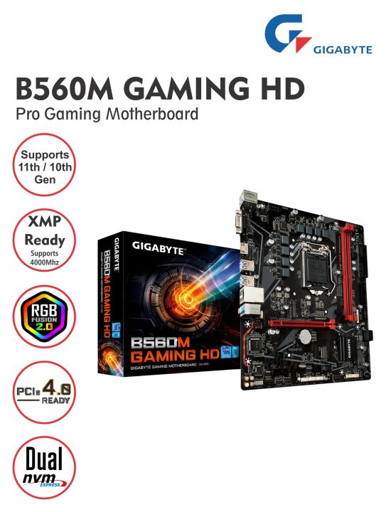 Gigabyte B560 Motherboard - Supports 10th and 11th Gen Core Processors - Best Gaming Motherboard, Double NVMe Slot, PCIe 4.0 Ready