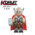 Single Sale Marvel Thor Figures Building Blocks Mighty Thor Gorr Korg Groot Zeus Valkyrie Minifigures Bricks for Children Gift Toys KT1062. 