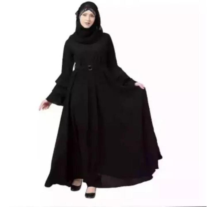 Stylish Black Abaya with Chiffon Hijab