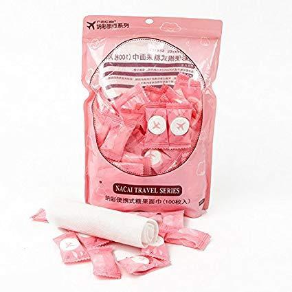 Pack Of 10 - Travel Cotton Compressed Towel Disposable Magic Pill Hand Towel Outdoor Trip Compact Facial Tissue Wipes